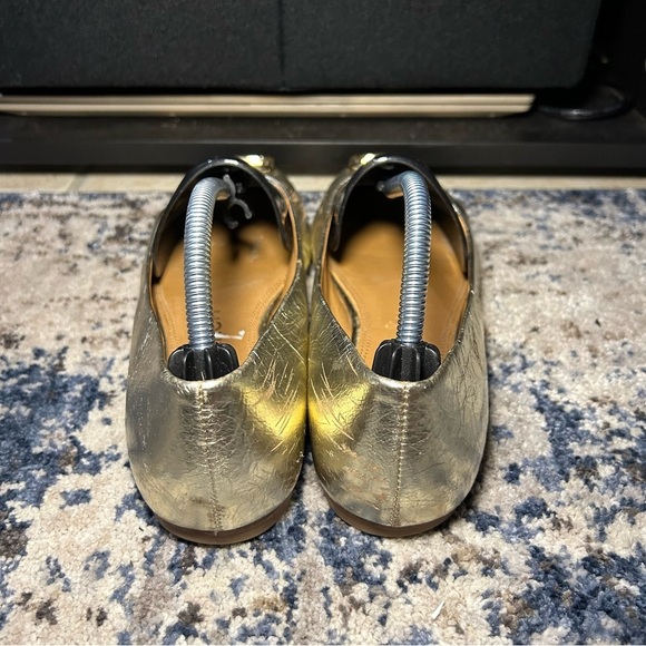 Tory Burch Georgia Sparkle Metallic Gold Ballet Flats Size 7.5 - Picture 7 of 12
